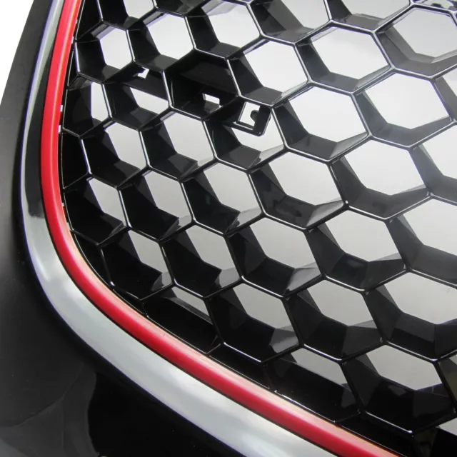 Kühlergrill Grill passend für Golf 5 im -GTI-Look- mit Wabengitter 2