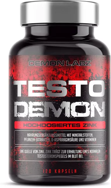 Testo Demon - Demon Labz - Enthält Zink, Aminosäuren, Maca & D-Asparaginsäure