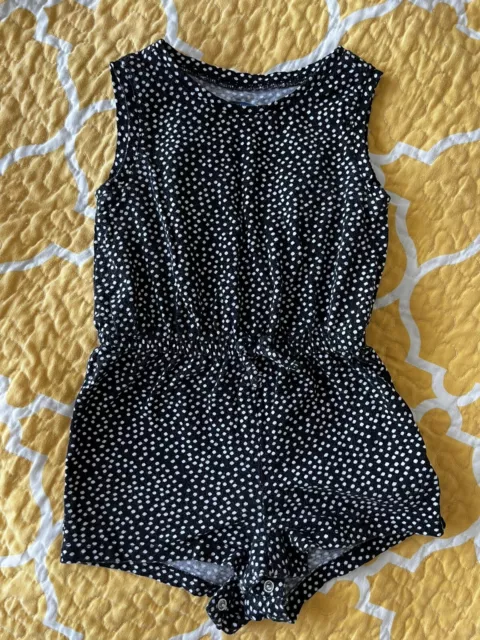 Old navy baby girl romper black white polka dot 18-24 months