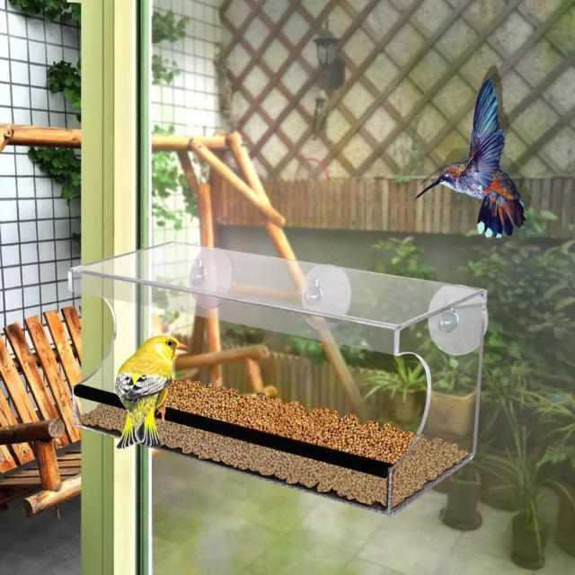 Fenster Vogelfutterspender Futterhäuschen Vogelfutterstation Vogelhaus 30x13cm