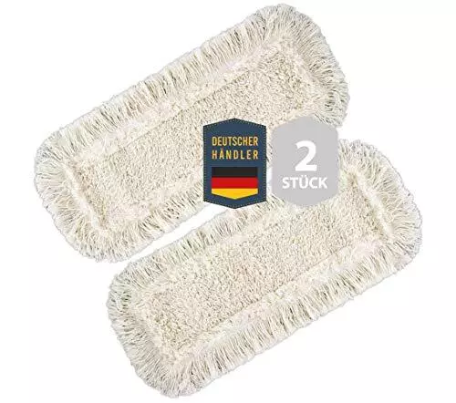 2 Stück PREMIUM Wischmopbezug Ersatzbezug Set Baumwolle für 40 cm Wischmop Kl...