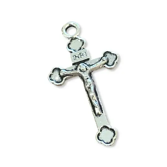 10 x Tibetan Religious Silver Colour Crucifix Cross Pendant Charm CR5