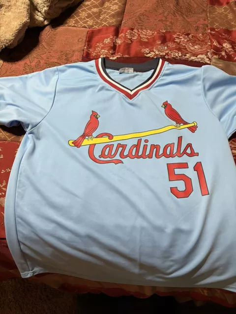 Nike Cooperstown Fan Jersey Shirt St Louis Cardinals Willie McGee #51 Blue  Large