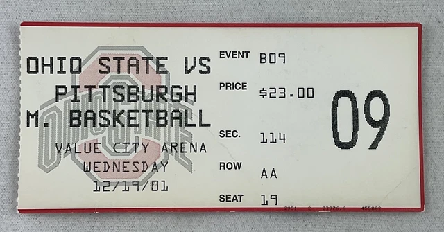 CBK 2001 12/19 Pittsburgh at Ohio State Basketball Ticket-Brandin Knight