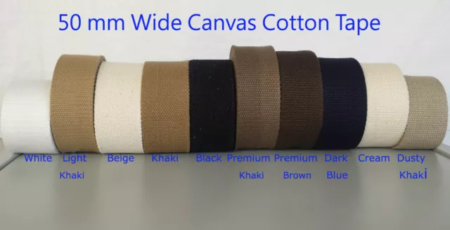 45 mm 1.75 Cotton Canvas Beige colour Reinforced Webbing tape Bag