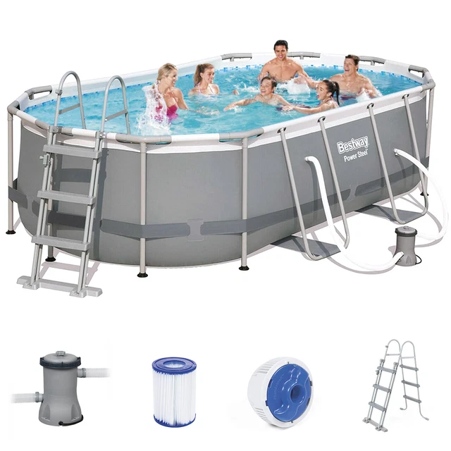 BESTWAY 56620 POWER Steel Frame Pool Filterpumpe Leiter Dosierer ...