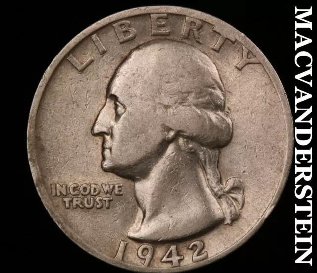 1942-S Washington Quarter-Scarce Better Date #N9605