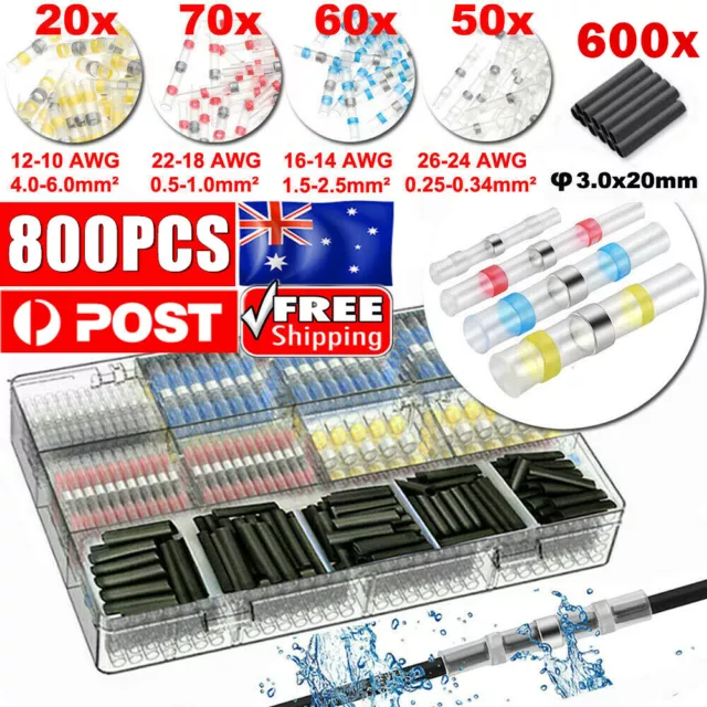 Waterproof Solder Seal Heat Shrink Sleeve Wire Connectors Wrap Butt Terminals