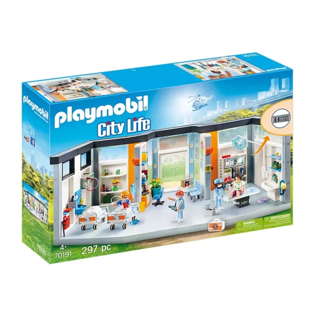 Playmobil 70191 City Life Hospital Clinic, With Lighting Effects, For Children A