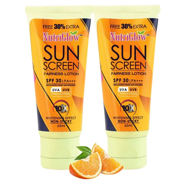NutriGlow Sunscreen Fairness Lotion SPF 30 PA+++ Lot de 2 (65 ml)