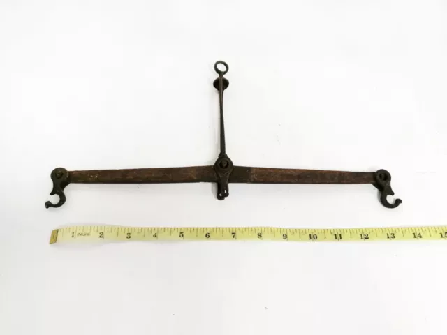 Antique Primitive Balance Scale Rusty Metal Hanging Beam Farmhouse Garden Decor 3