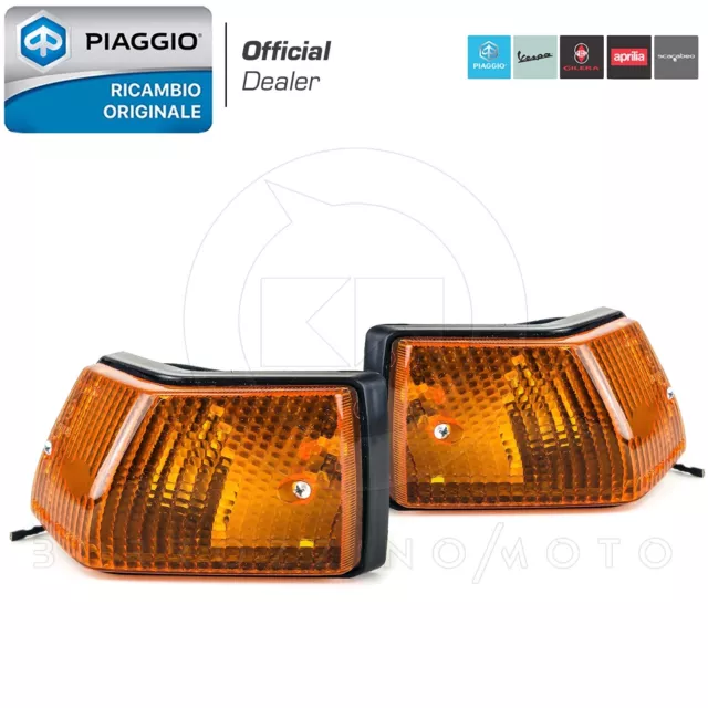 COPPIA FRECCE ORIGINALE PIAGGIO COMPLETO ARANCIO per VESPA PX 125 150 200 E