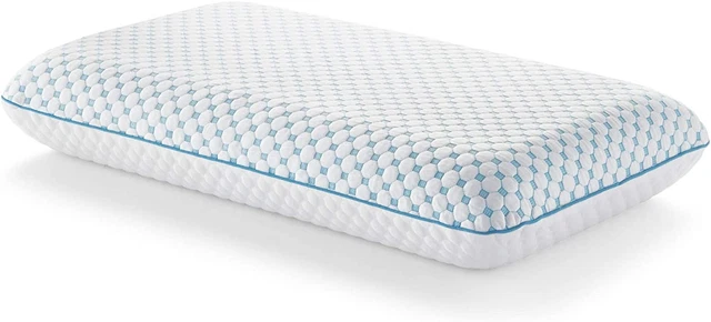 Ventilated Gel Memory Foam Pillow with Reversible Cooling Cover – Two-Sided for