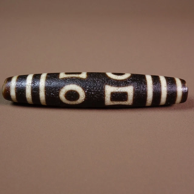 Ancient Tibetan DZI Beads Old Agate Rare Heaven＆Earth Totem Amulet Pendant #894