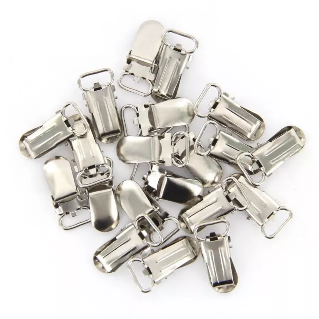 20Pcs Insert Pacifier Metal Holder Suspender Clips Mitten For Craft 28x10mm