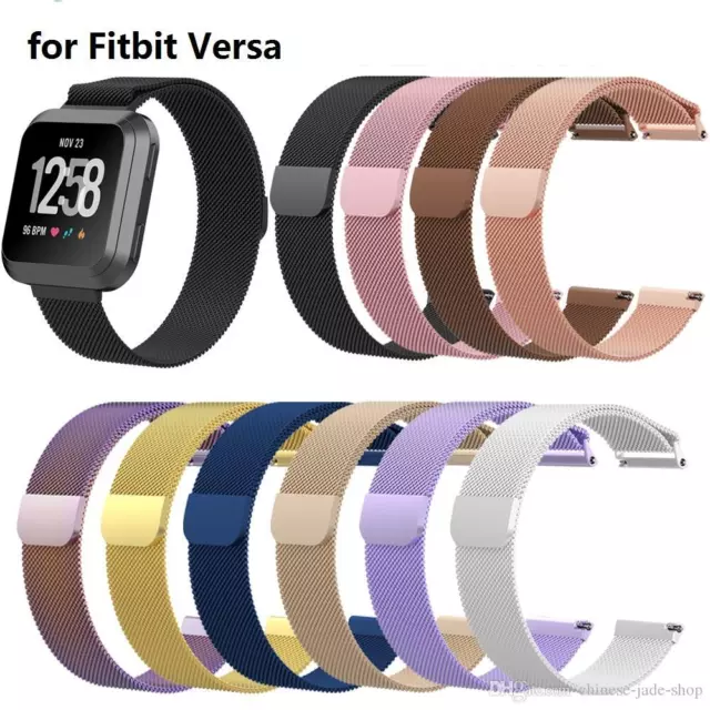 Milanese Loop Mesh Wrist Watch Band for Fitbit Versa Stainless Steel Metal Strap