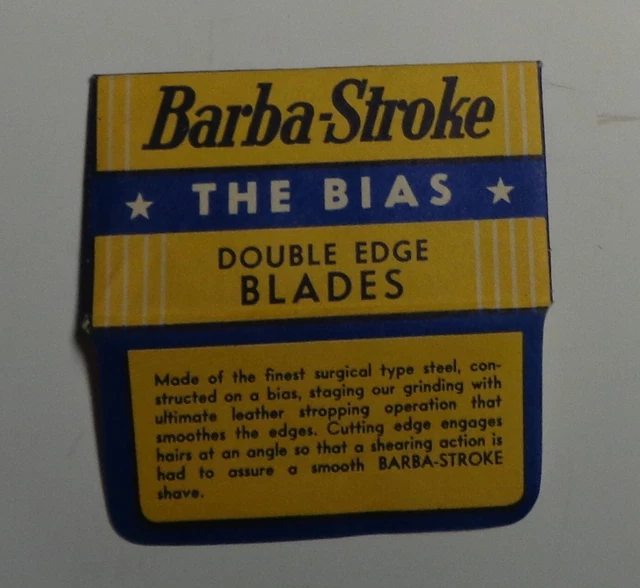 Vintage Razor Blade BARBA-STROKE The Bias One Wrapped Blade