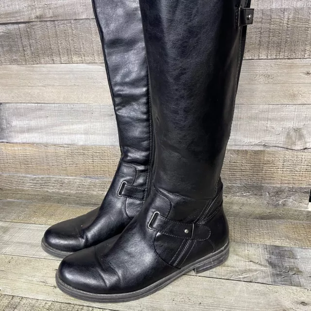 Baretraps Boots Womens 9M Clary Tall Riding Knee High Faux Leather Zip Casual