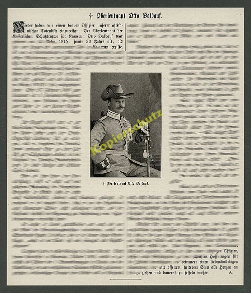 Fotobericht Schutztruppe Olt. Otto Baldauf Kamerun Tod Maland Heer Augsburg 1907
