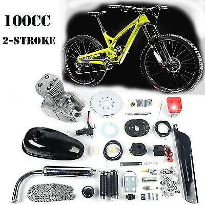 Kit motore a benzina 100 cc 2 tempi nero motorizzato bicicletta push bike set completo