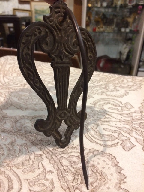 Vintage Antique Iron Key Holder Wall Hook 6” Tall