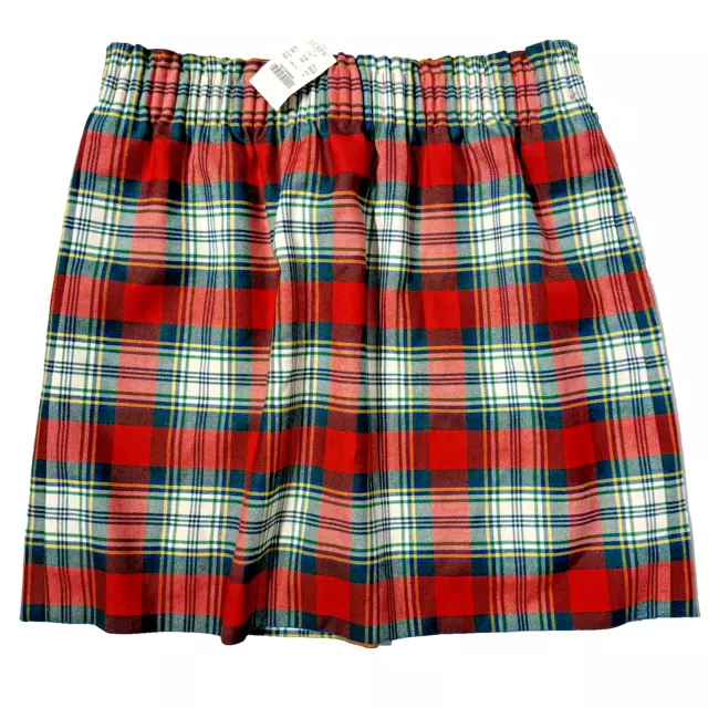 NWT J Crew Wool Blend Red Green Christmas Tartan Plaid Mini Skirt Women’s Size 6