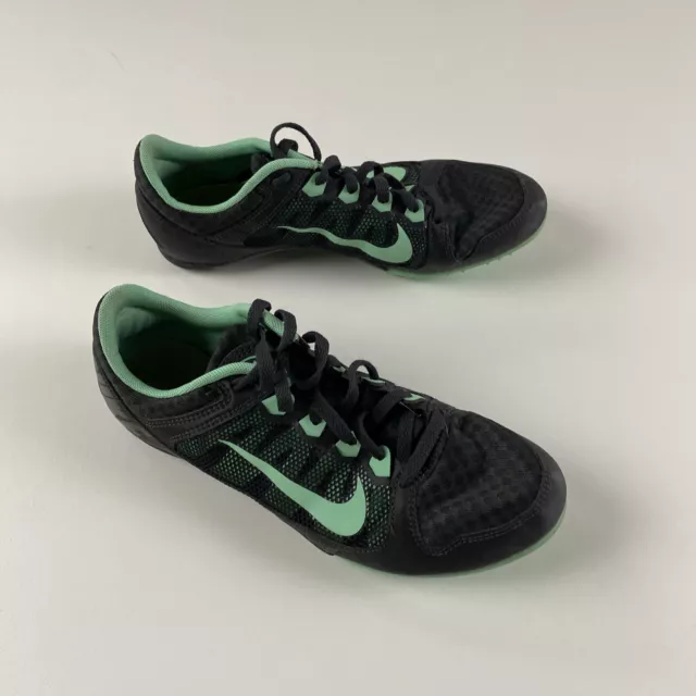 Nike Women's Cleats Size 8 Rival MD Black Teal Running Track Shoes 615982-030