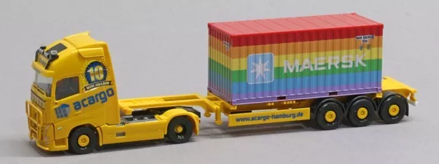 Herpa 315364 Volvo FH Globetrotter XL 20 ft. Containersattelzug Acargo / Maersk