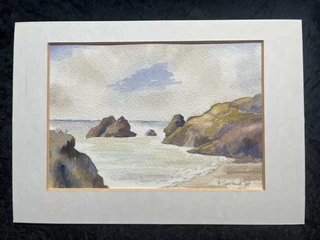 Original Watercolour Painting. Coastal Scene. “the Deserted Shore” Ruth Copeland