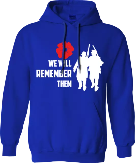 We Will Remember Them Hoodie Lest We Forget Poppy Flower British Armed War