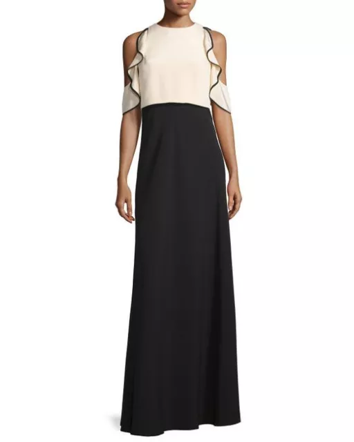 Jill Jill Stuart Cold-Shoulder Ruffle-Trim Gown (size 10)