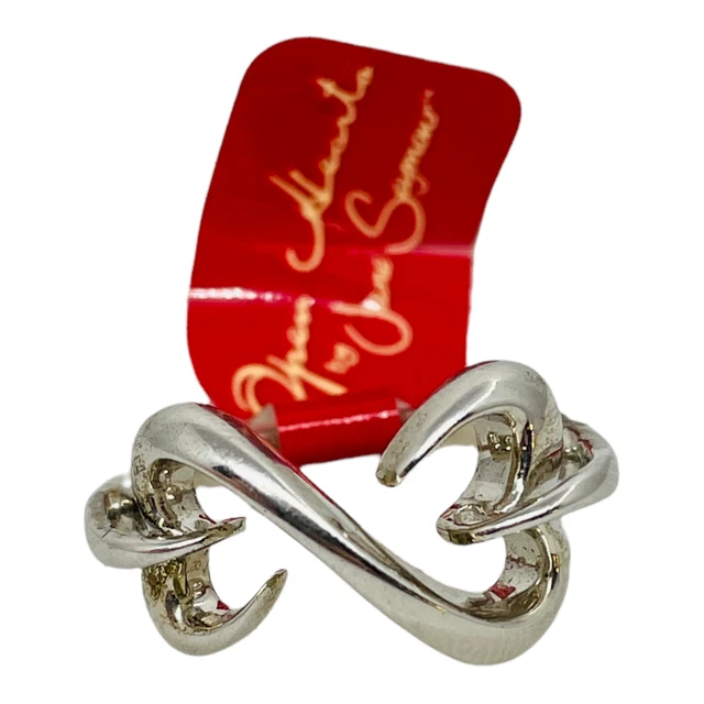 Kay Jewelers Jane Seymour 925 Sterling Silver Open Hearts Ring Sz 6.5 w/ Tag