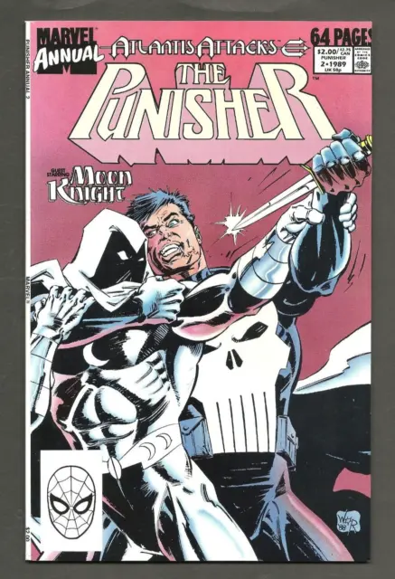 PUNISHER ANNUAL #2 (1989) Atlantis Attacks ~ 1st Battle Punisher vs Moon Knight