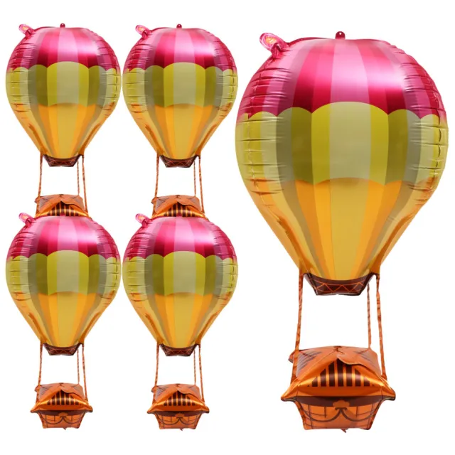 5 Pcs Aluminum Film Baby Hot Air Balloon Christmas Tree Ornament Foil Balloons