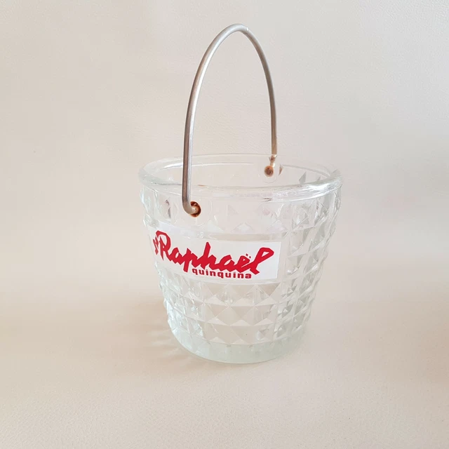 SEAU À GLACE en verre vintage avec anse en métal EUR 6,00 - FR