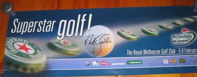 Nick Faldo Signed Golf Poster Unframed + Photo Proof & C.o.a