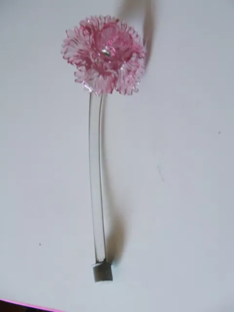 LAMPADARIO VETRO MURANO VENEZIA VENICE FIORE TRASPARENTE ROSA  FiD 42/3