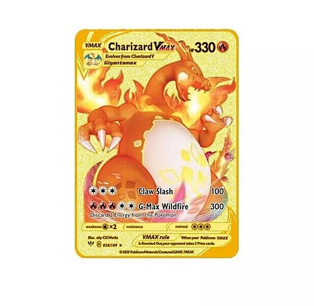 Pokemon CARTE POKEMON GOLD METAL CHARIZARD VMAX 550 à prix pas