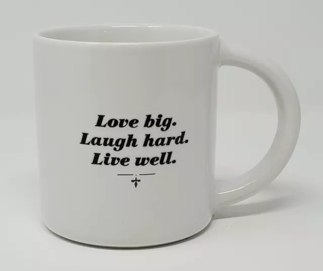 Love Big Laugh Hard Live Well Ceramic Black and White 16 oz Mug