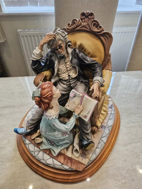 Capodimonte - Story Teller On Wooden Plinth SIGNED SUPERB Cortese