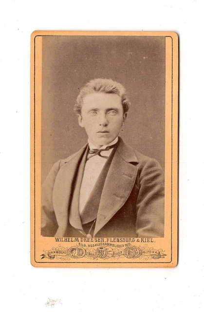 W. Dreesen CDV Foto Herrenportrait - Flensburg & Kiel 1870er