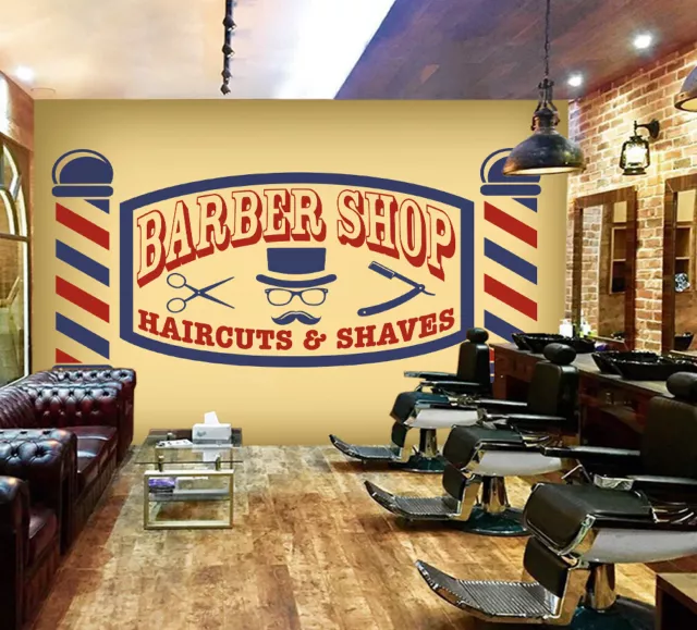 3D Popular Barber Shop A42 Business Wallpaper Wall Murals Self-adhesive Commerce