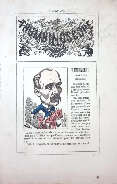 Le Trombonoscope Par Touchatout  1882  Dessin De Moloch Republique Clemenceau