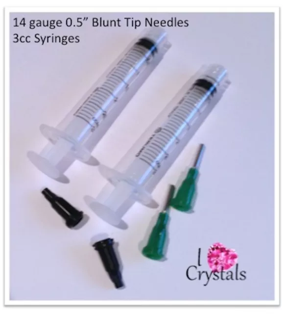 3cc 3ml syringe 14 gauge Blunt Needle Tips Glue Rhinestones Adhesive jewelry