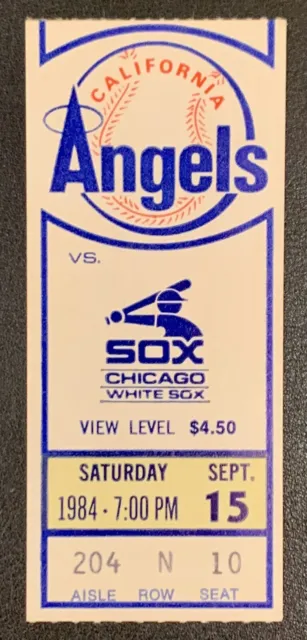1984 HOF Reggie Jackson HR #499 Fred Lynn HR Ticket Stub Angels White Sox 9/15