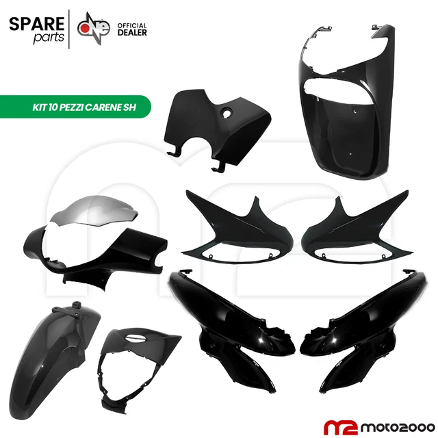 KIT COMPLETO NERO 10 CARENE PLASTICHE NERE ONE HONDA SH i 125 150
