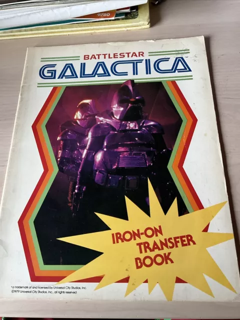 1979 Vintage Battlestar Galactica Iron-on Transfer Book - Unused, 12 Designs