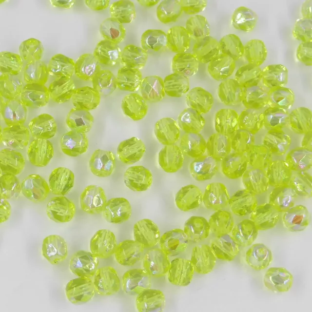 F6 YX *** 30 perles à facettes verre de Bohême 6MM LIGHT TOPAZ AB