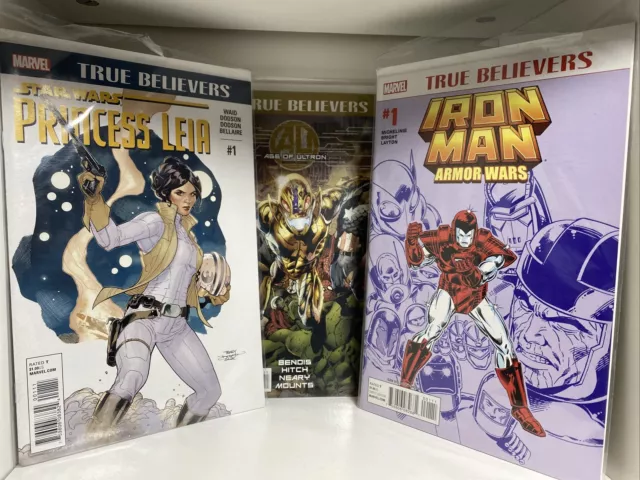 TRUE BELIEVERS: AGE OF ULTRON- princess leia - iron man armor wars- mixed lot