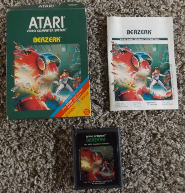 Berzerk VCS Game 1982 Vintage Atari 2600 ~ Complete in Box Tested - FREE SHIPPIN